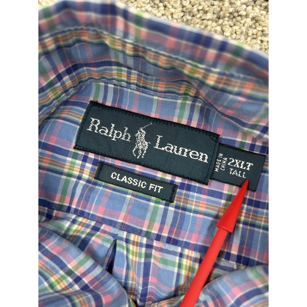 Ralph‎ Lauren Shirt Mens 2XLT Plaid Classic Fit Long Sleeve Button Down #0257